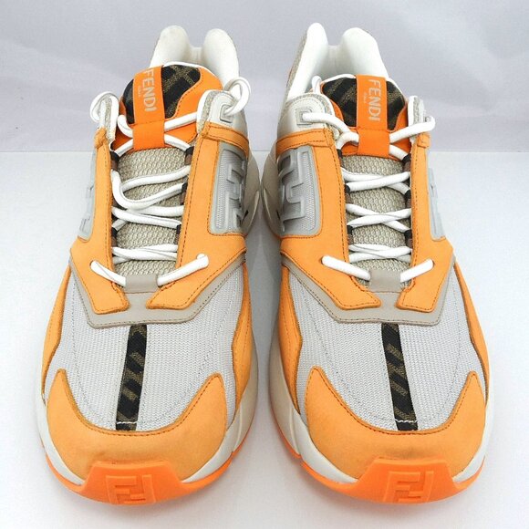 NIB$1350 FENDI FF-logo Textile Leather Faster Runner Low-Top Sneakers 12, US 13 - Picture 7 of 16